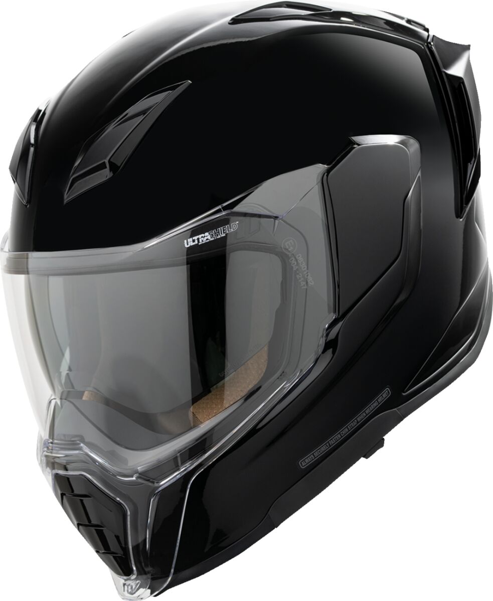 ICON κράνος Solid full face Ultraflite μαύρο gloss