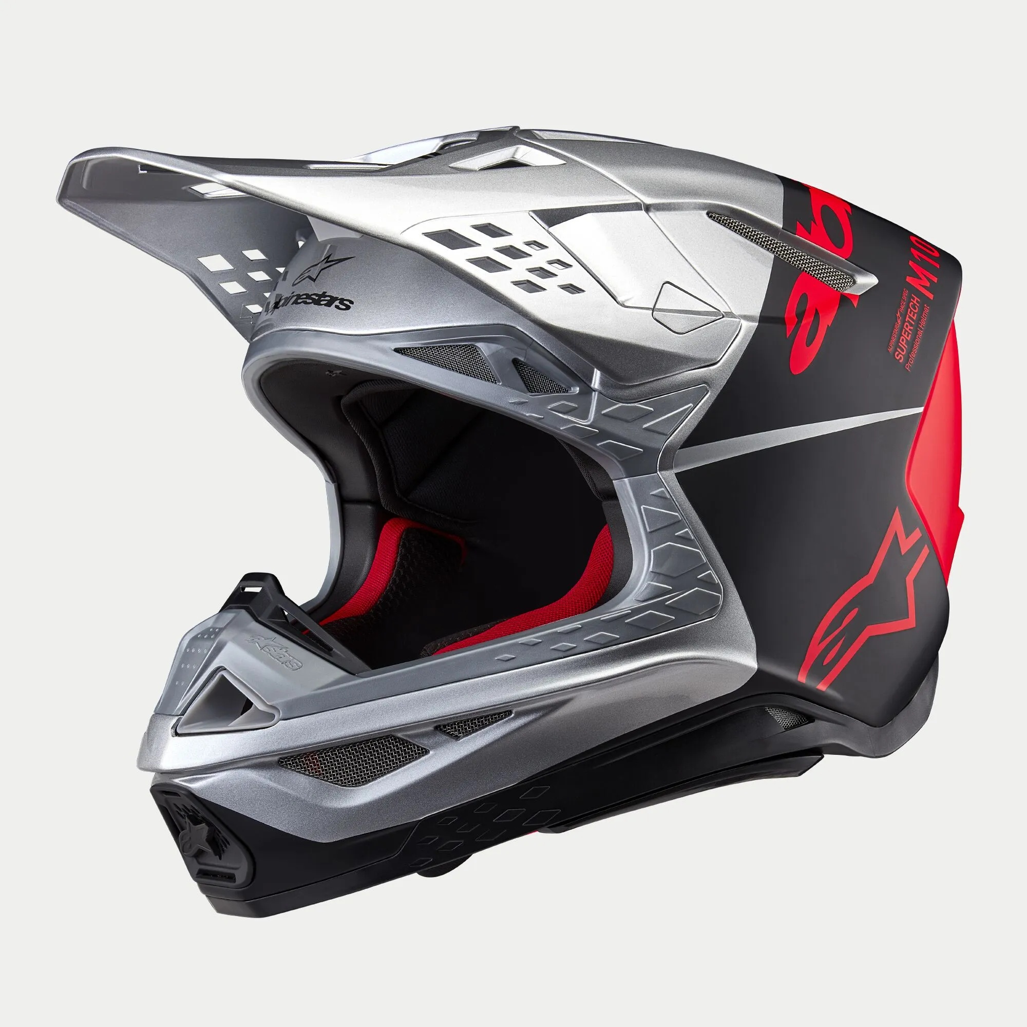 Κράνος Alpinestars Supertech M10 Flood Motocross Enduro Unisex ασημί
