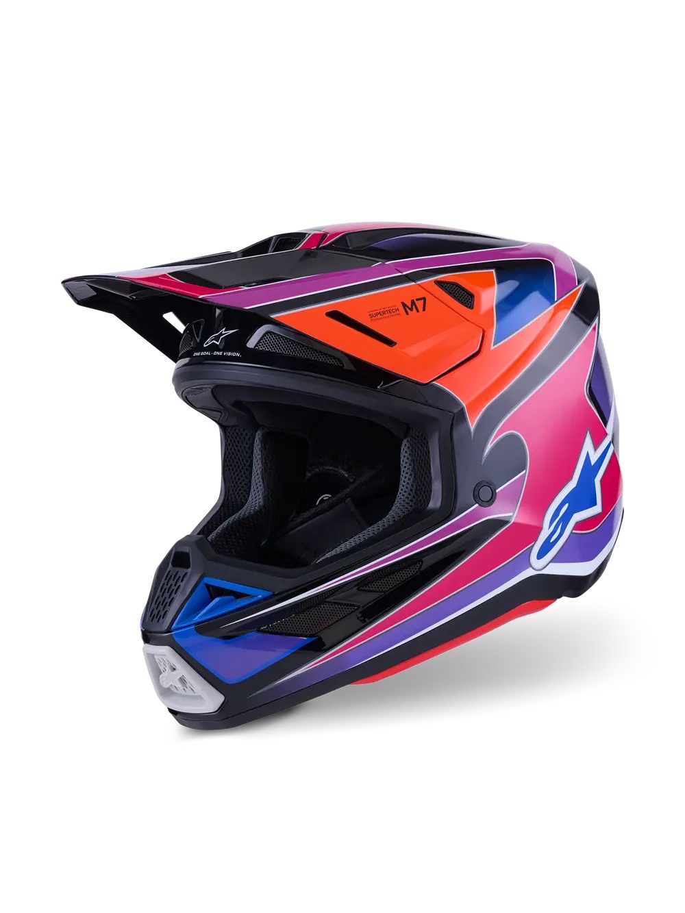 ALPINESTARS(MX) HELMET SM7 FUSE BLU/PU/PINK 2X 8301926-7256-2X