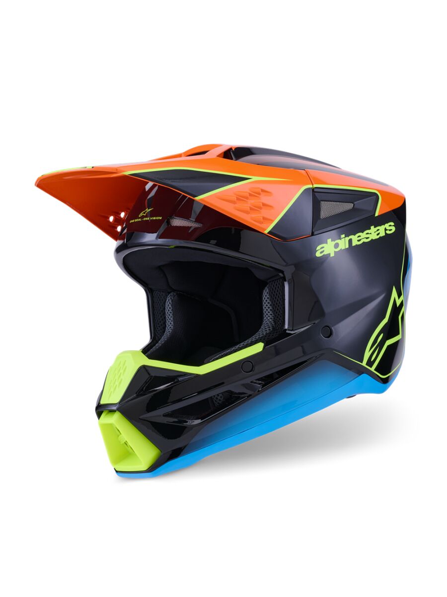 ALPINESTARS(MX) HELMET SM3 FRAY BLK/OR/YL M 8300526-1455-M