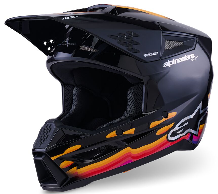 ALPINESTARS(MX) HELMET SM3 FORCE BLACK-GLOSS 2 8301126-1180-2X