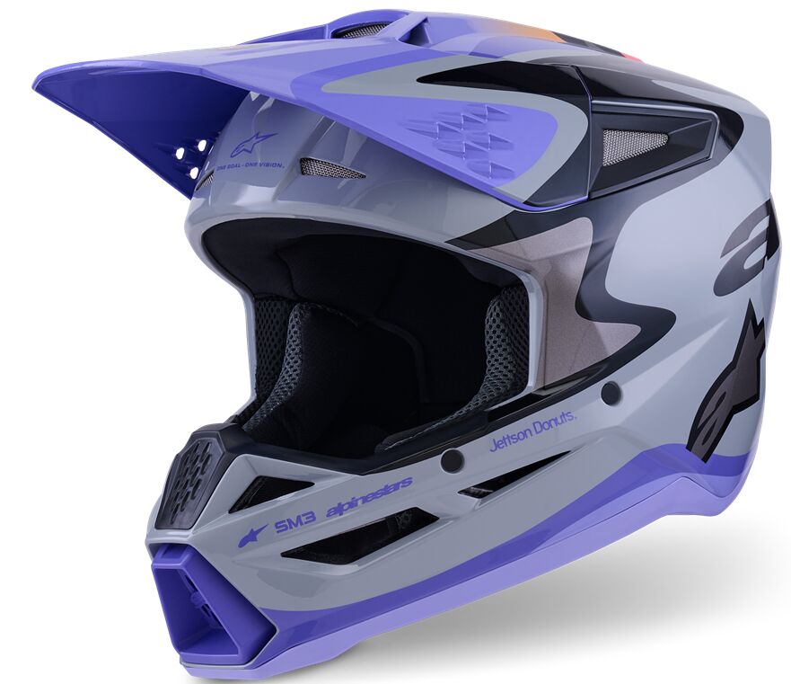 ALPINESTARS(MX) HELMET SM3 JETTSON GRAY/PUR/BL 8302726-9277-L