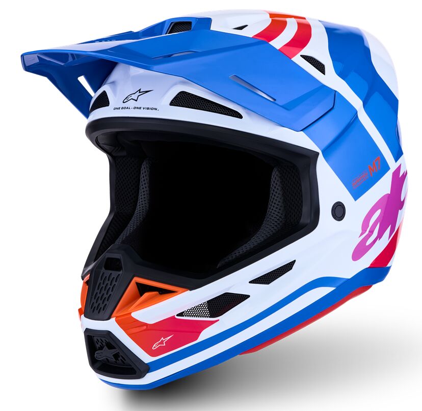 ALPINESTARS(MX) HELMET SM7 CORE WHT/BLU/PNK 2X 8301726-2088-2X
