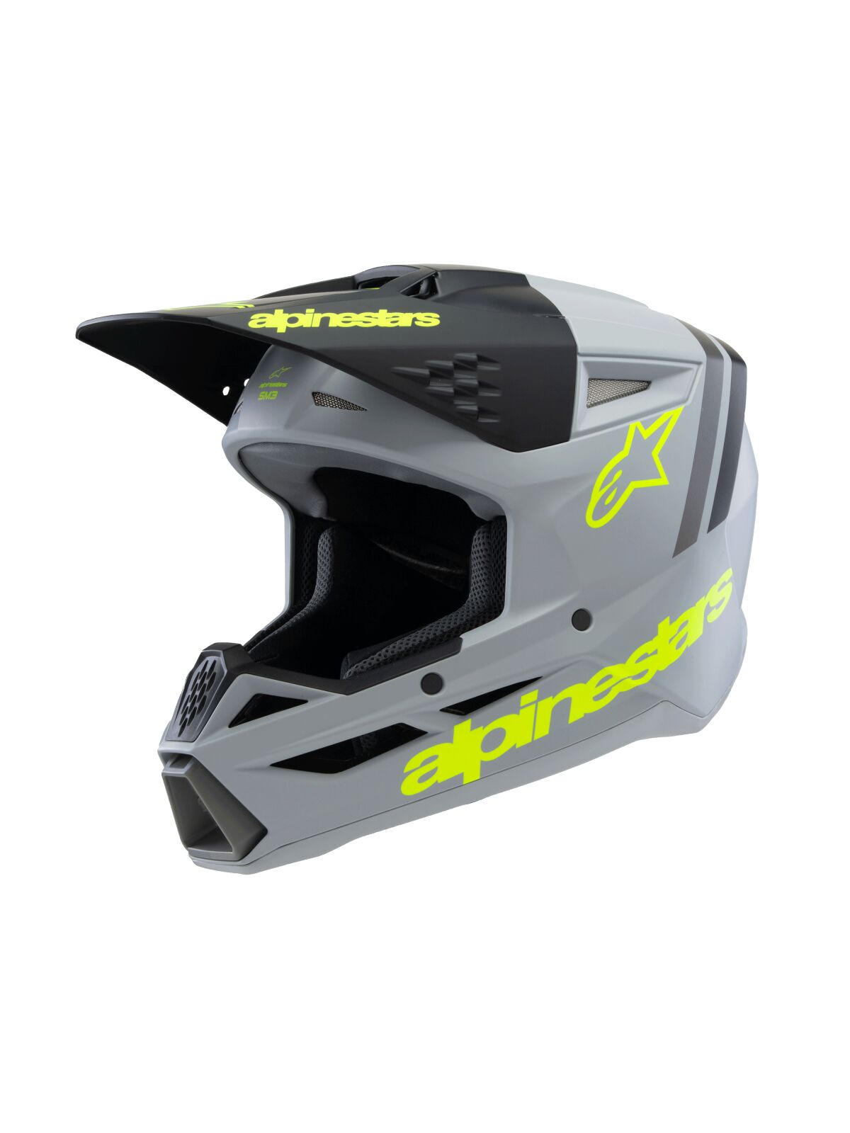 ALPINESTARS(MX) HELMET YTH SM3 RADIUM GY/BLK/Y 8301925-9510-YL