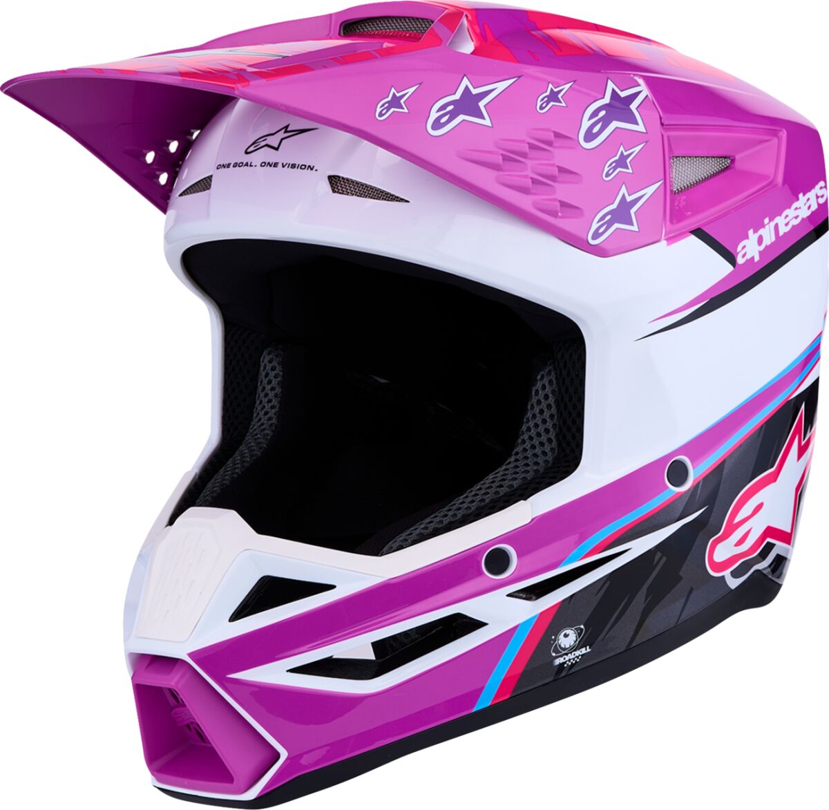 ALPINESTARS(MX) HELMET YTH SM3 FALCON PU/WH/PK 8301227-3222-YL