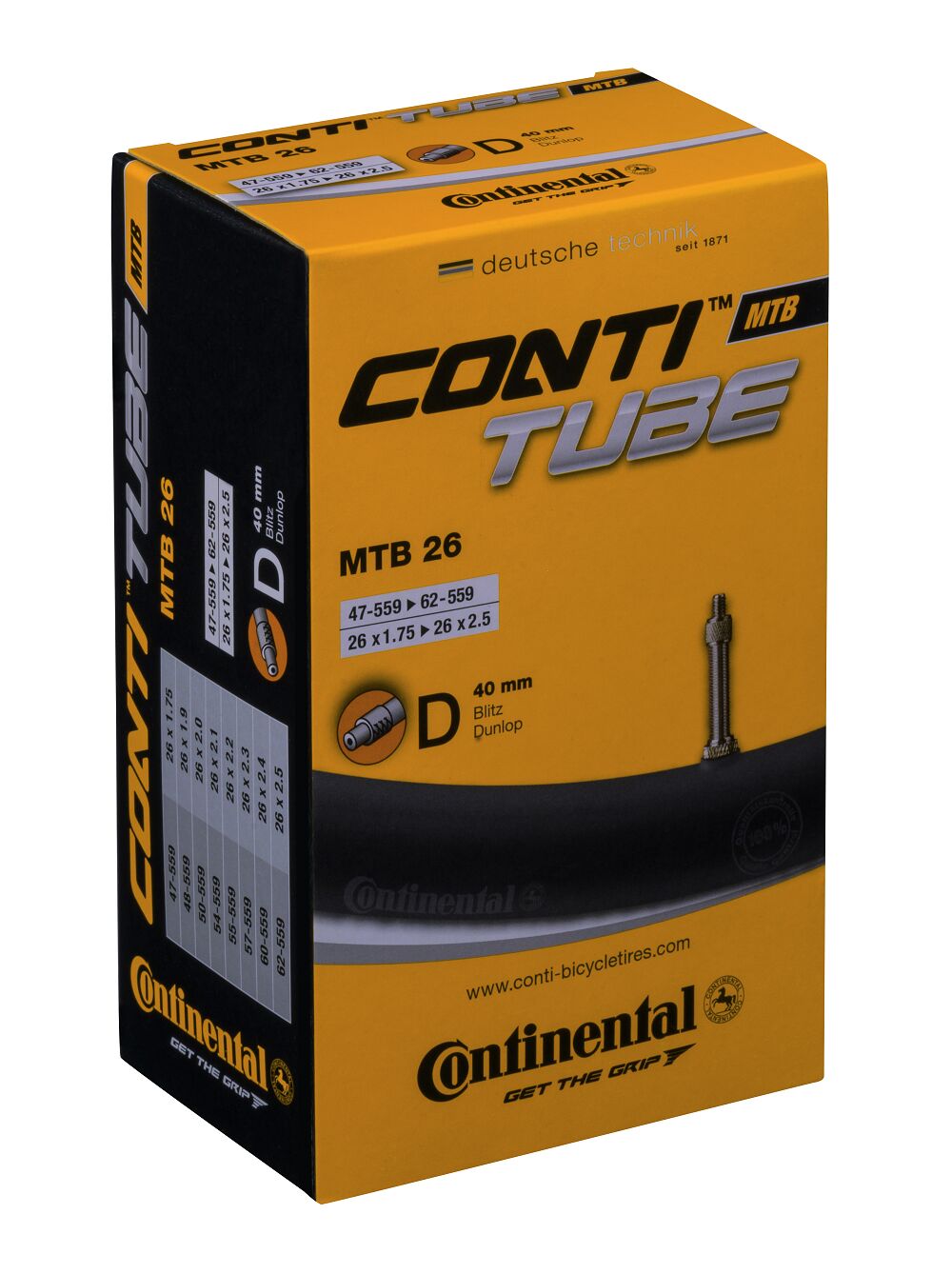 CONTINENTAL TUBE MTB 26-47-559->62-559 01816210000