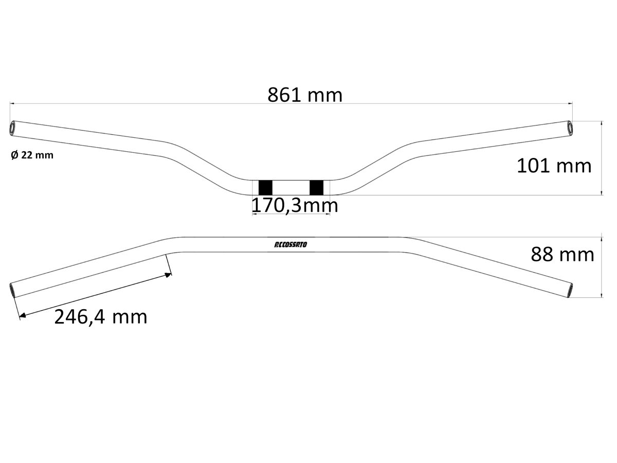 ACCOSSATO HANDLEBAR D22x5 L861 SLV HBT174S