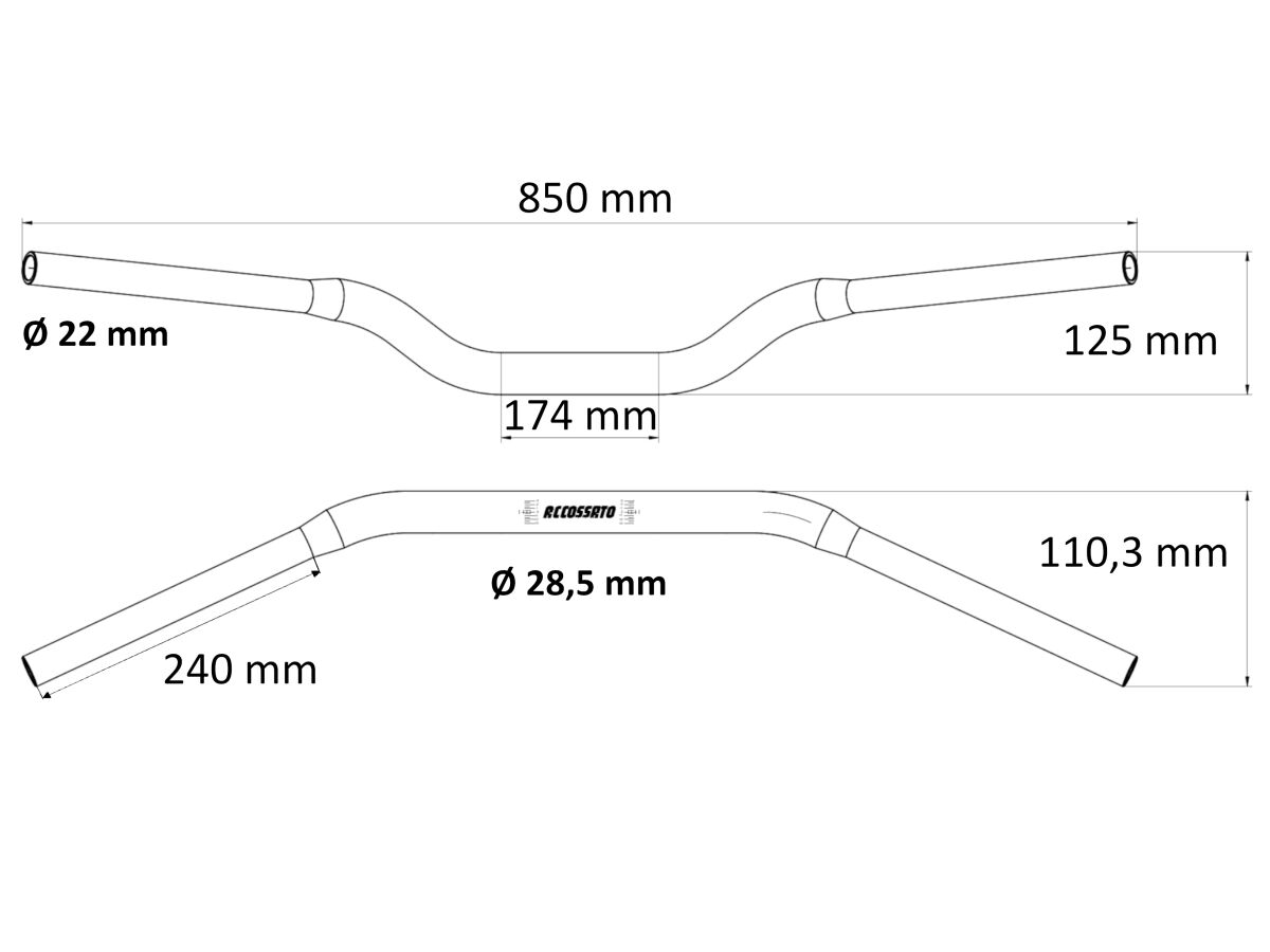 ACCOSSATO HANDLEBAR D28.5x4 L856 BLK HBT185N