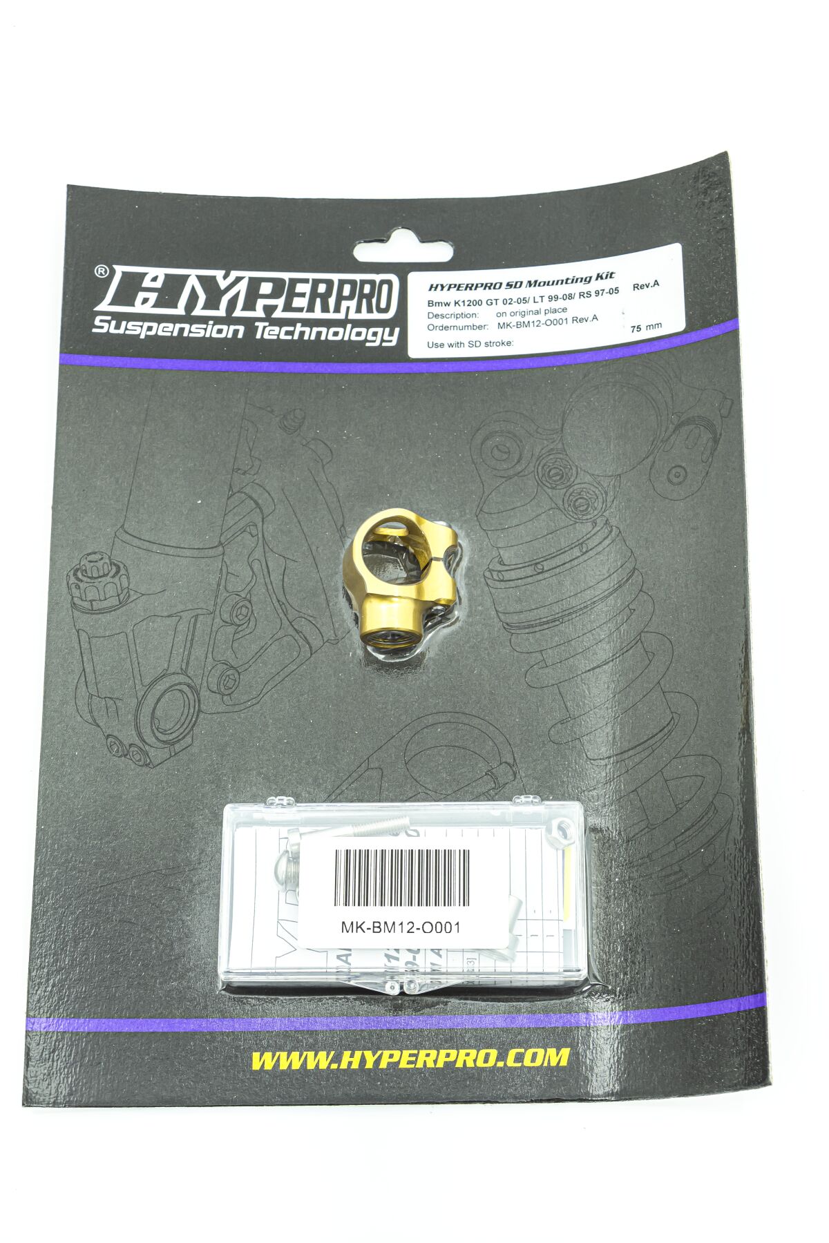 HYPERPRO SD MOUNT. KIT GOLD BMW K 1200 MK-BM12-O001
