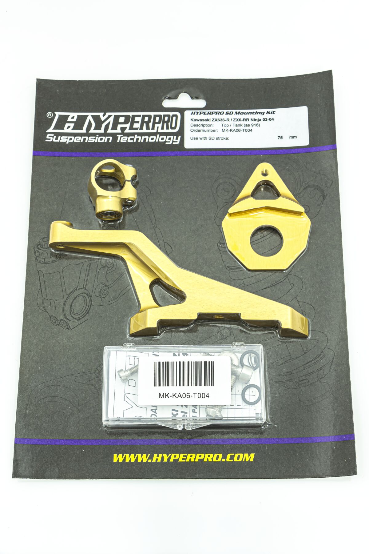 HYPERPRO SD MOUNT. KIT GOLD KAWASAKI ZX MK-KA06-T004