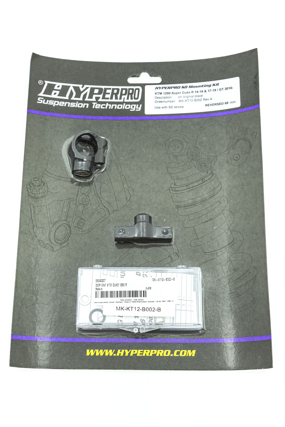HYPERPRO SD MOUNT. KIT BLACK KTM 1290 S MK-KT12-B002-B