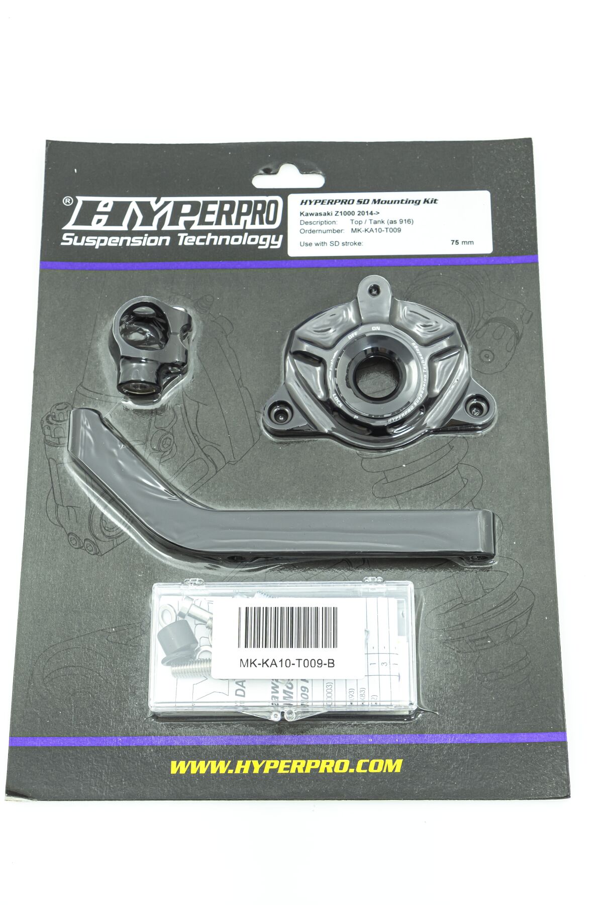 HYPERPRO SD MOUNT. KIT BLACK KAWASAKI Z MK-KA10-T009-B