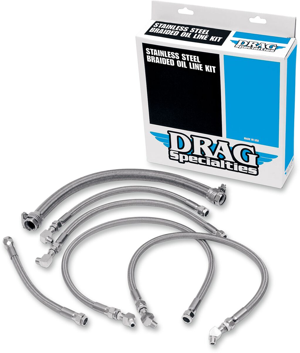 DRAG SPECIALTIES SS OIL LINE KIT87-89 ST 606000