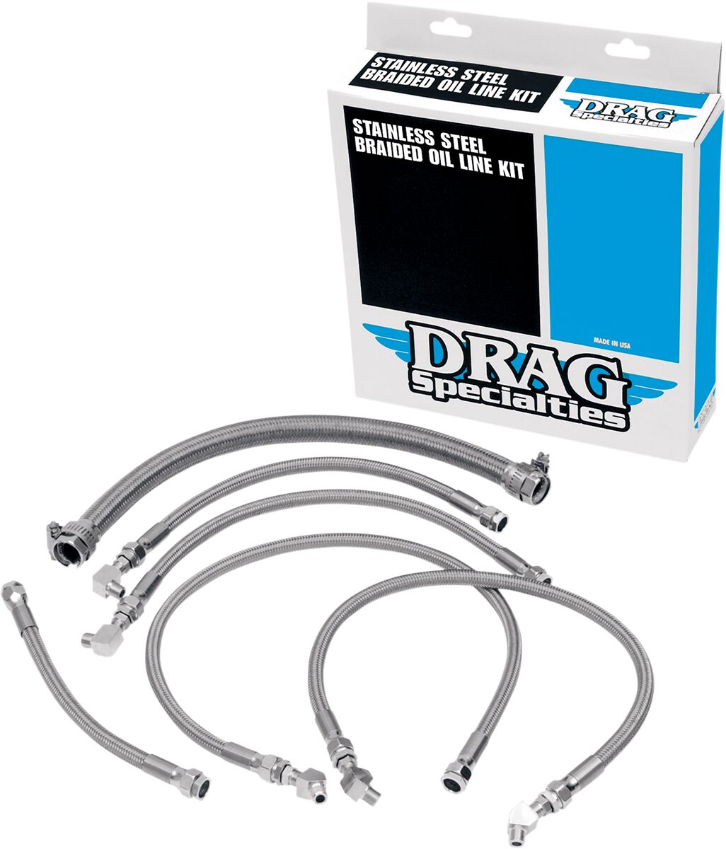 DRAG SPECIALTIES SS OIL LINE KIT 90-E92 ST 606001