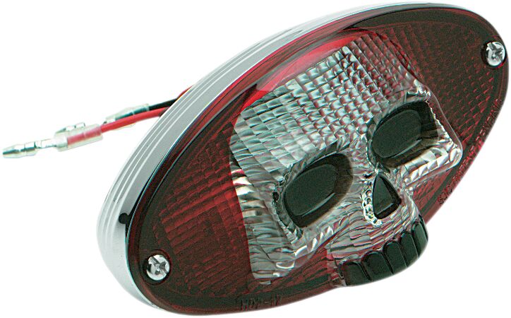 DRAG SPECIALTIES TAILLIGHT RED/CLR SKULL CATEYE 12-0403RCR-BC3