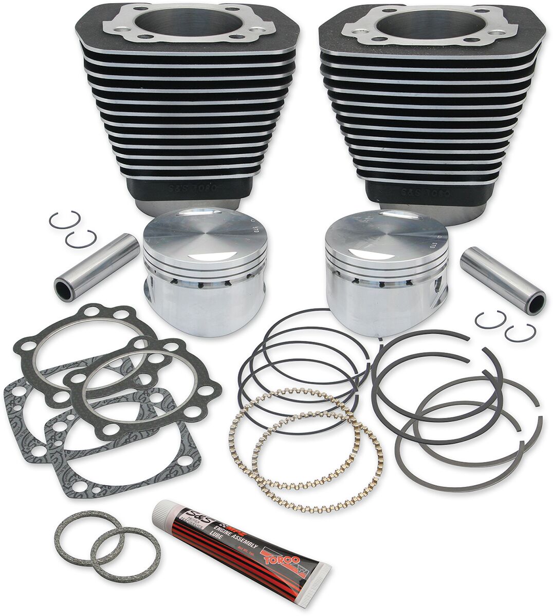 S&S CYCLE CYLINDERS+PSTNS 96V2 BLK 91-7702
