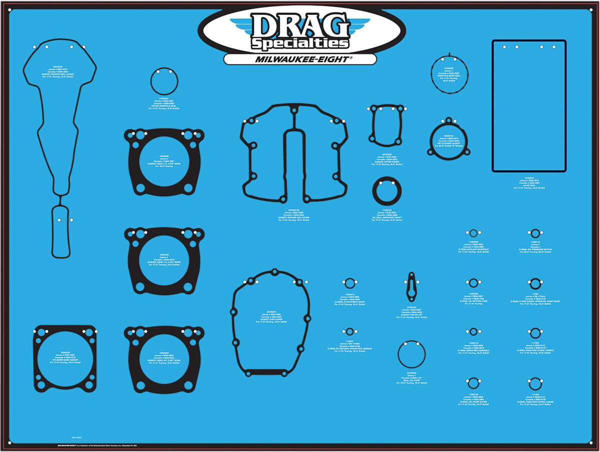 DRAG SPECIALTIES DISPLAY BOARD GASKET M8 MOTOR 0934-6923