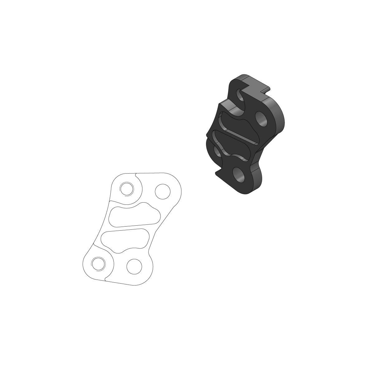 MOTO-MASTER BRAKE CALIPER ADAPTOR 211075