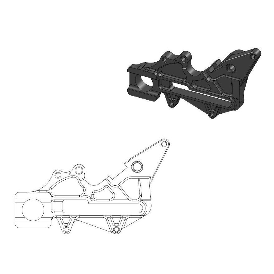 MOTO-MASTER BRAKE CALIPER ADAPTOR BLACK 211064