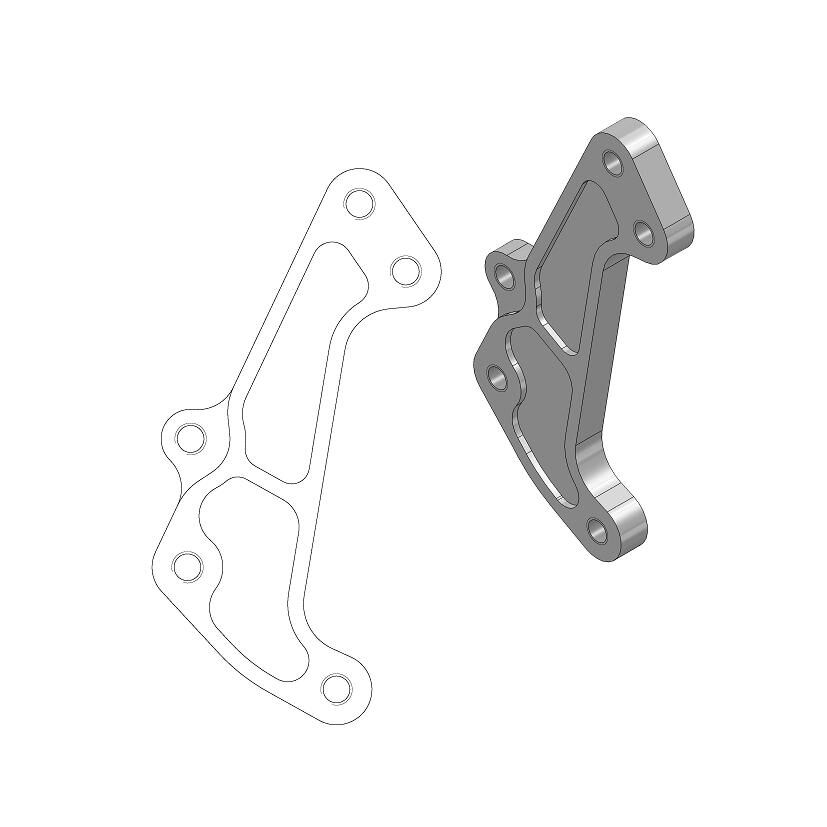 MOTO-MASTER BRAKE CALIPER ADAPTOR SM 211065