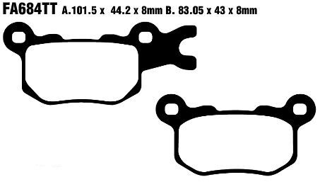 EBC BRAKE PAD CARBON TT DIRT FA684TT