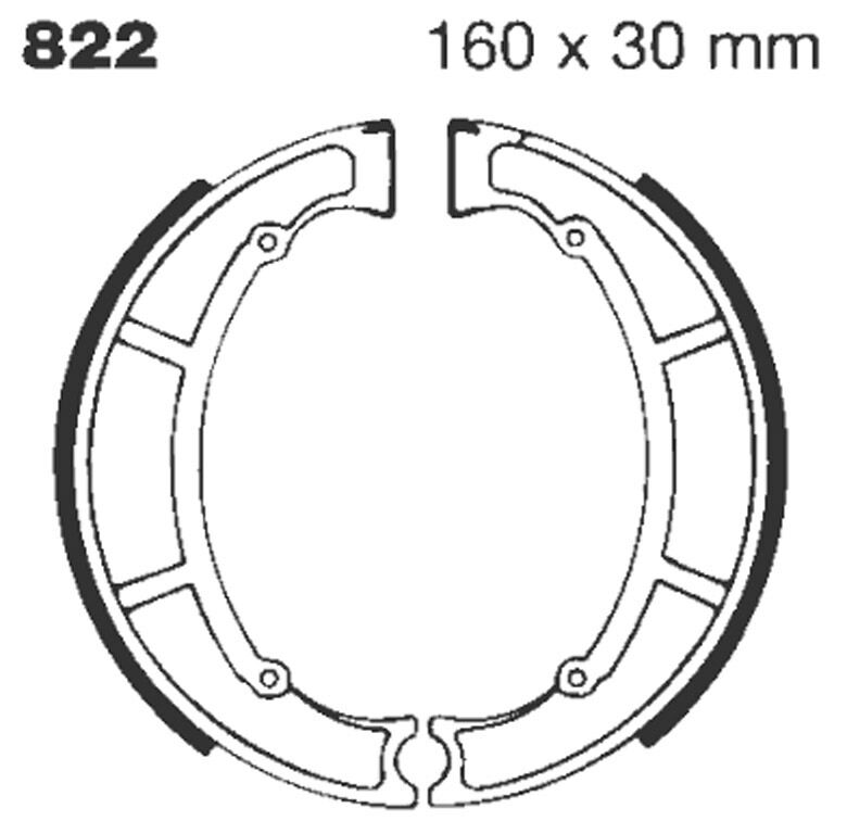EBC BRAKE SHOE GROOVED 822G
