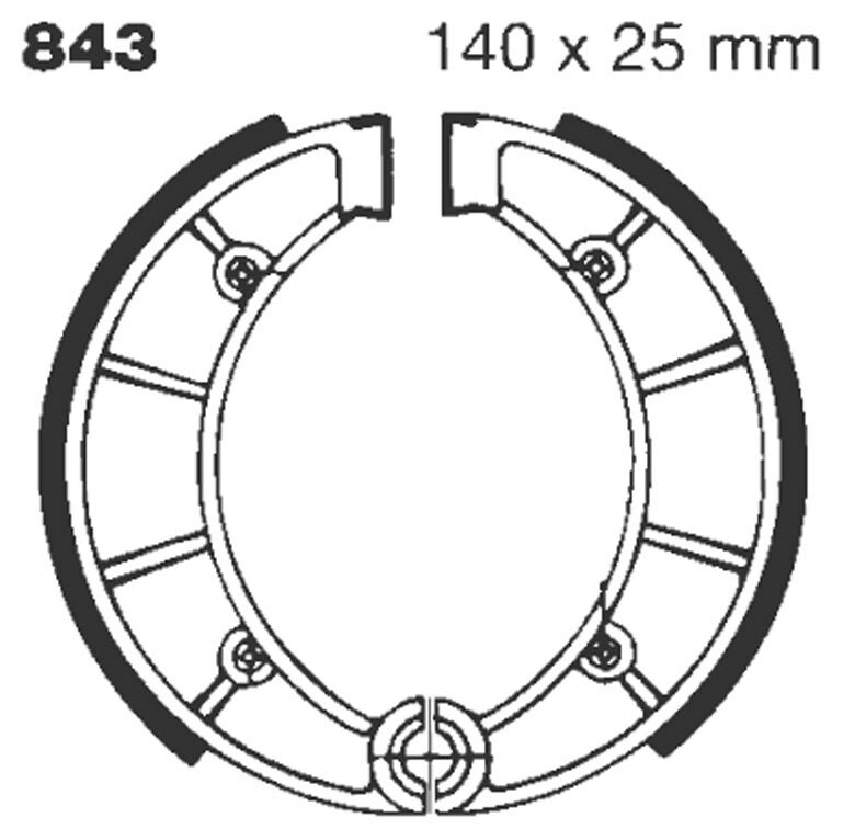 EBC BRAKE SHOE GROOVED 843G
