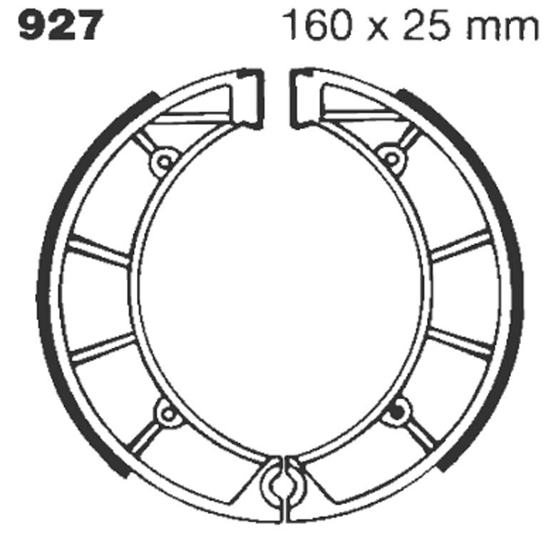 EBC BRAKE SHOE GROOVED 927G