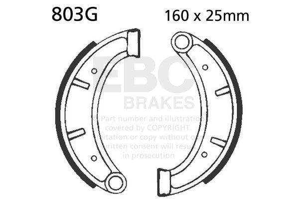 EBC BRAKE SHOE GROOVED 803G
