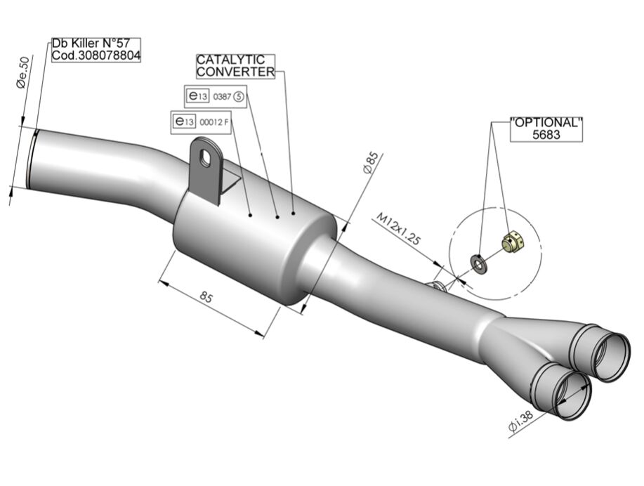 LEOVINCE CAT CONV MANIFOLD KAWA 16001
