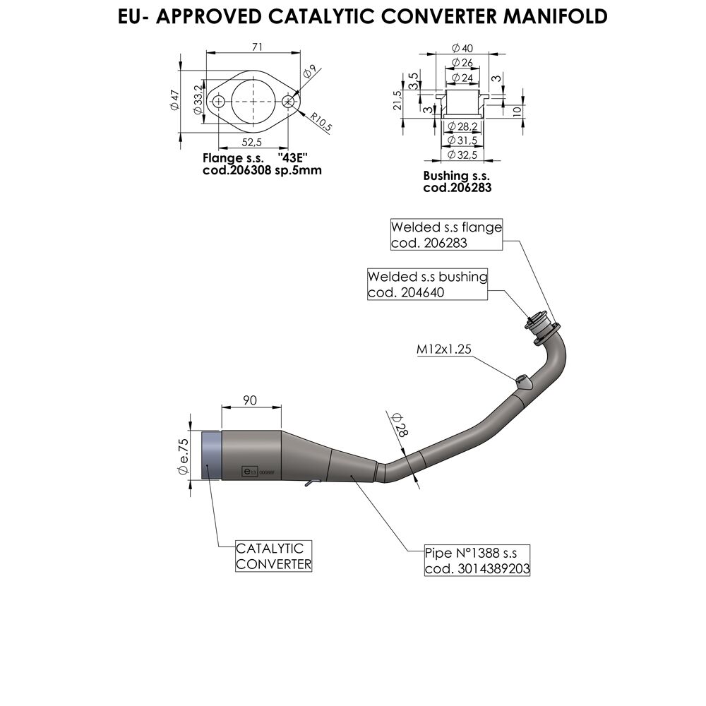 LEOVINCE CAT CONV MANIFOLD HONDA 16056