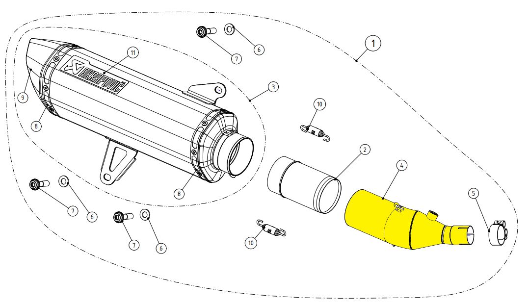 AKRAPOVIC LINK PIPE SS XMAX300 L-Y3SO3