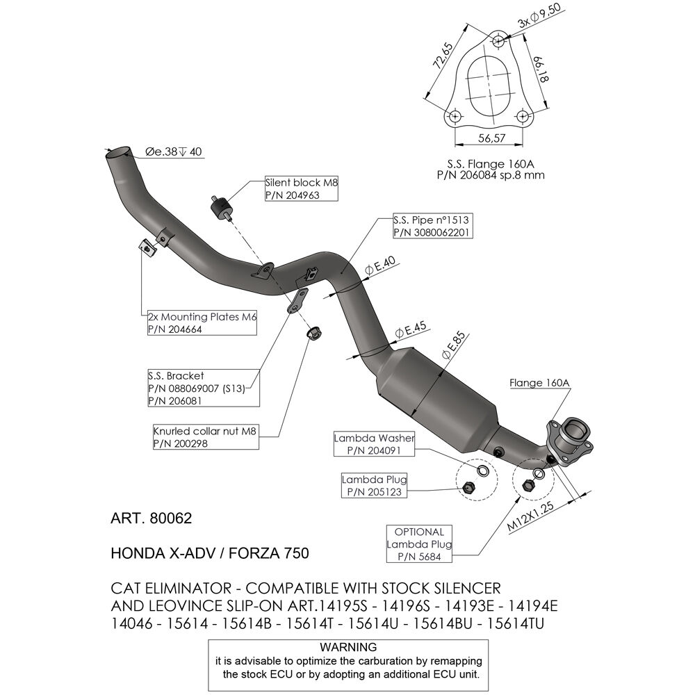 LEOVINCE HEADER HONDA X-ADV 750 80062