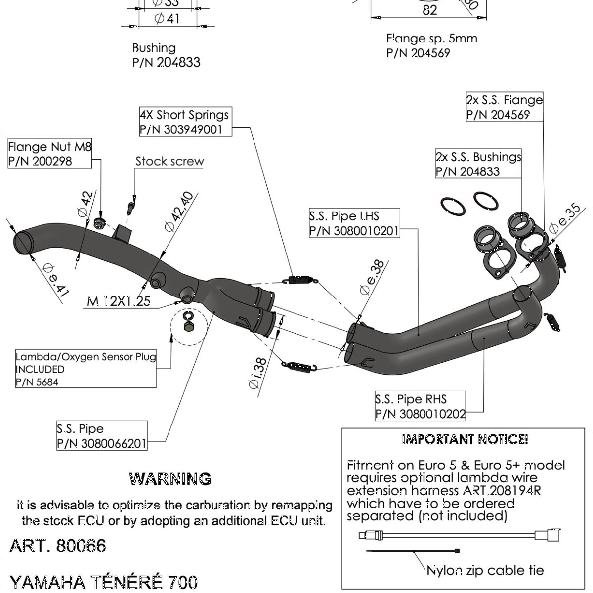 LEOVINCE HEADER YAMAHA TENERE 700 80066