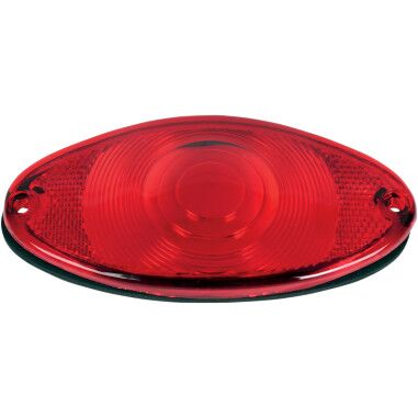DRAG SPECIALTIES LENS W/GASKET CATEYE RED 12-0042E-RL