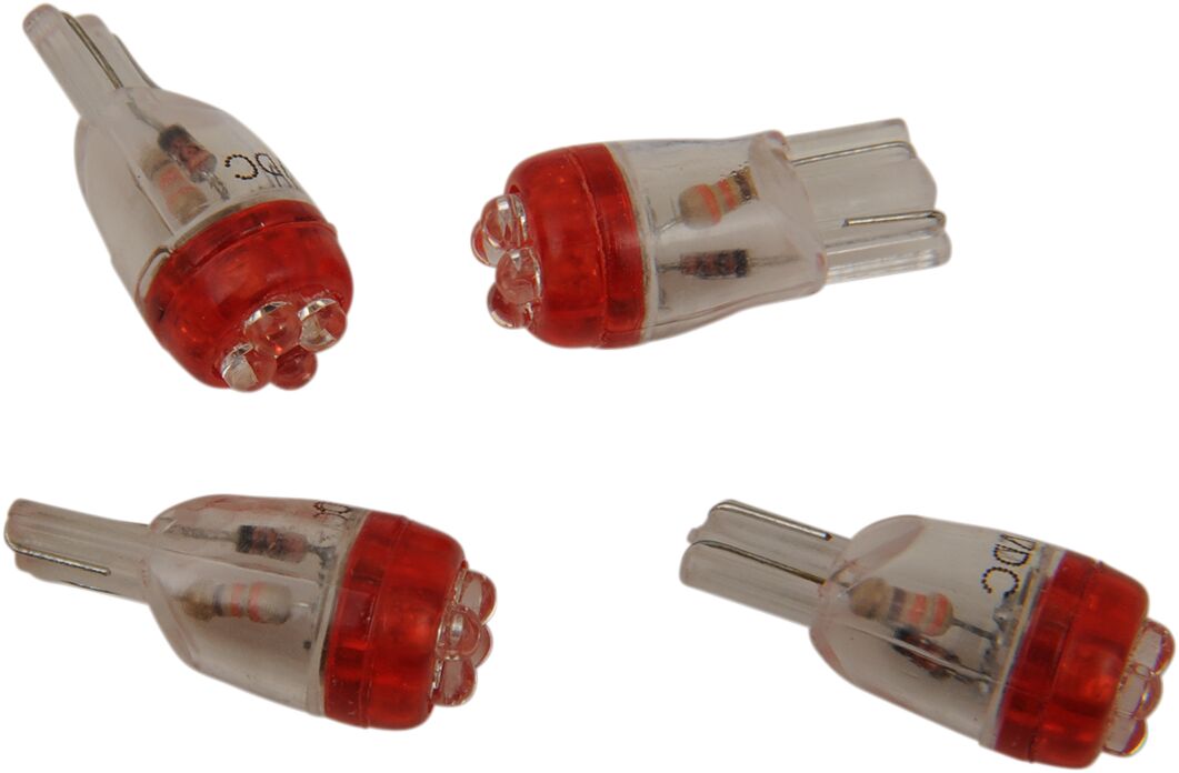DRAG SPECIALTIES MINI WEDGE RED LED T10-4LEDR-HC