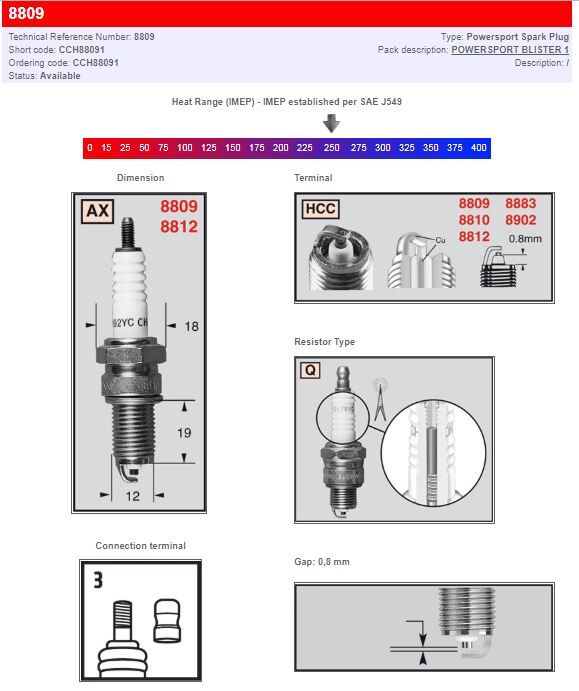 CHAMPION CHAMPION S-PLUG 8809 CCH88091