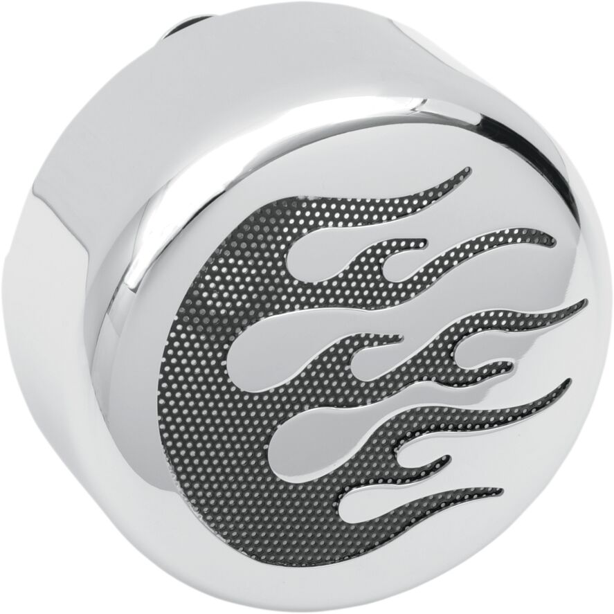DRAG SPECIALTIES COVER HORN CHR/BLK FLAME 76636F