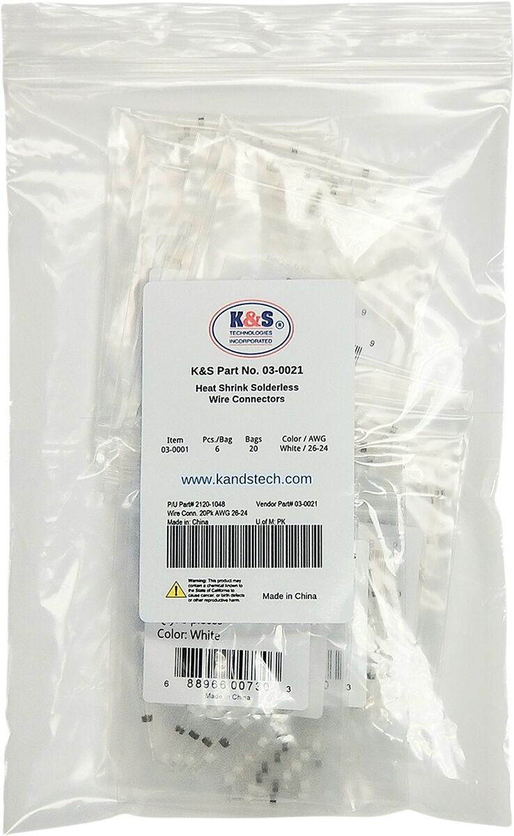 K&S TECHNOLOGIES WIRE CONN 20PK AWG26-24 03-0021