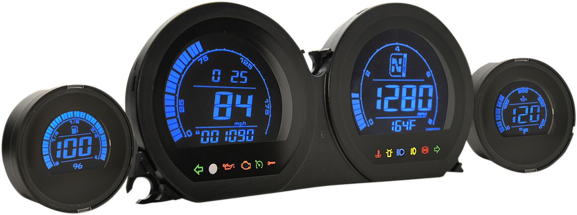 KOSO NORTH AMERICA GAUGE SET HD-6 GAUGES BK BA064900