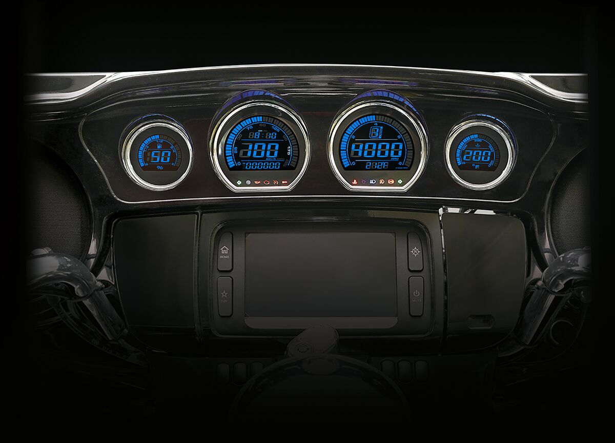 KOSO NORTH AMERICA GAUGE SET HD-6 GAUGES BK BA064900