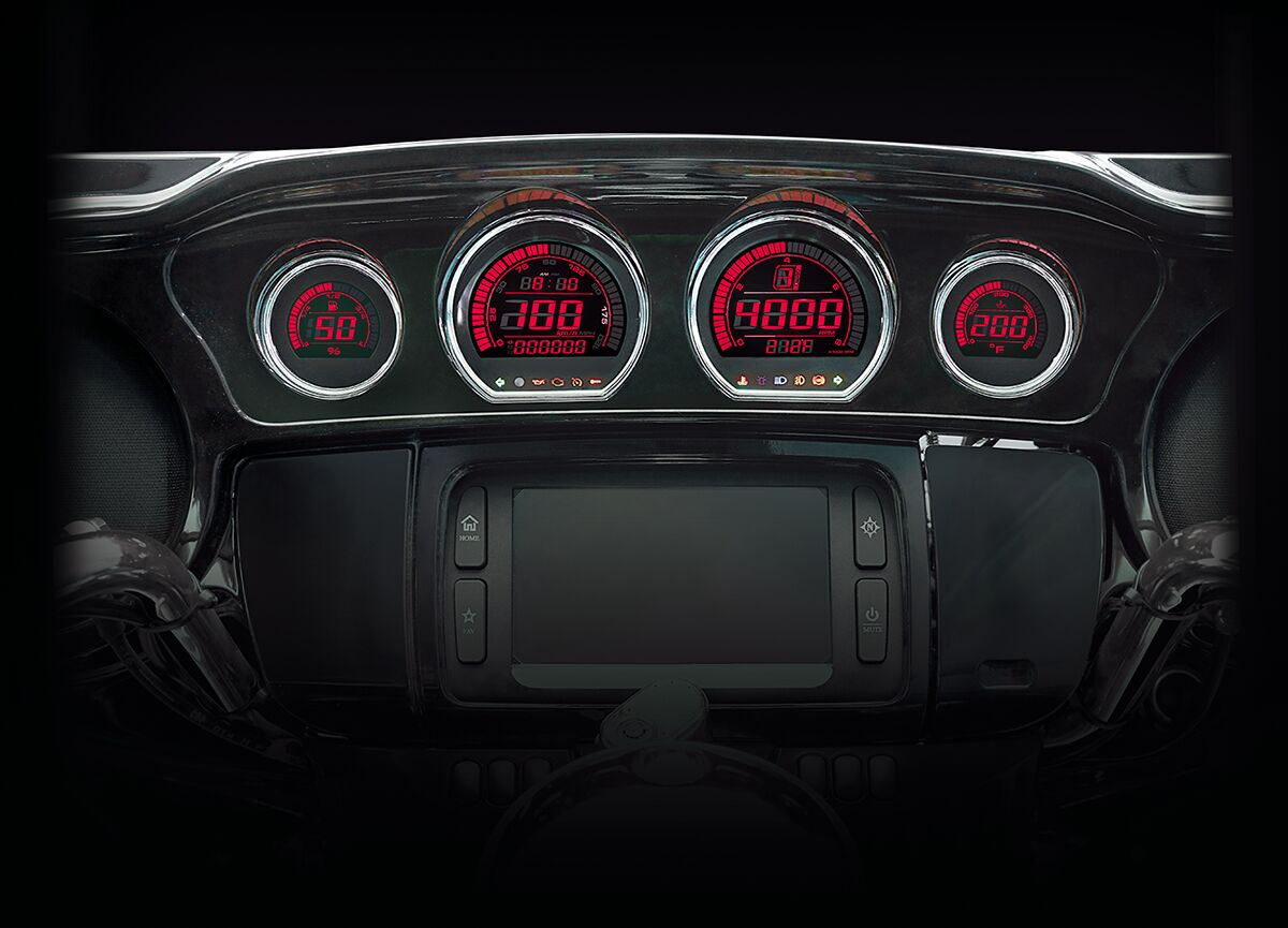 KOSO NORTH AMERICA GAUGE SET HD-6 GAUGES BK BA064900