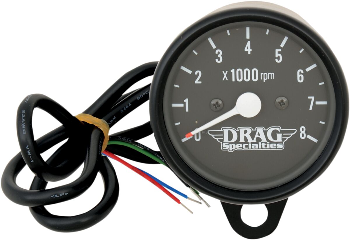 DRAG SPECIALTIES TACH BLK 2.4 BLK W/BULB 21-6910BNUDS1