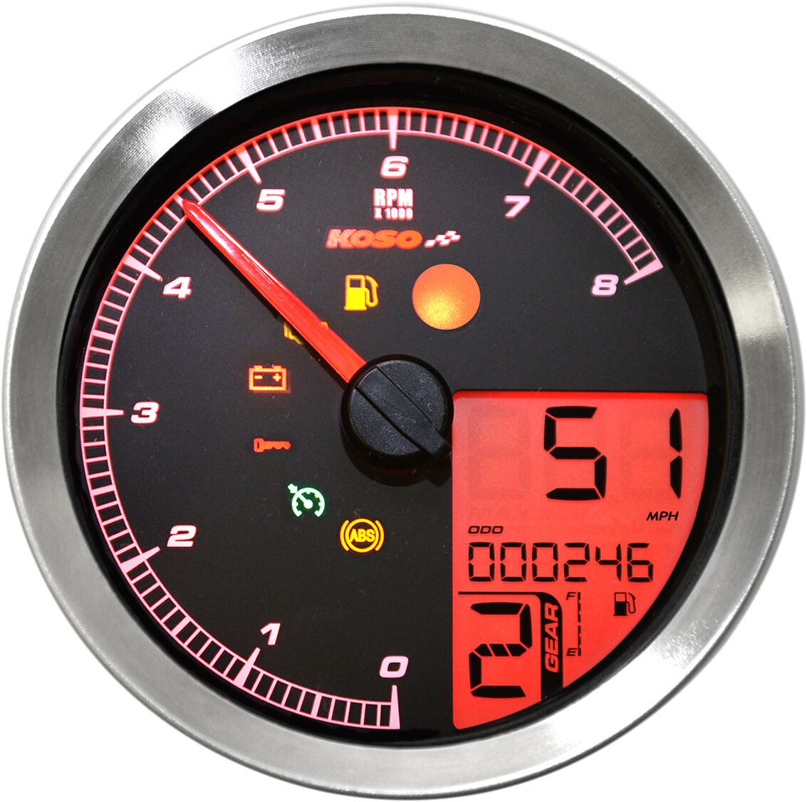 KOSO NORTH AMERICA TACH MULTI METR HD-04 SIL BA051200