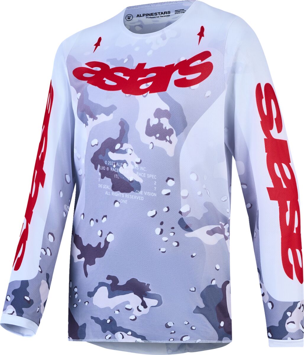 ALPINESTARS(MX) JERSEY YTH FLUID LONE CAM/WHT/ 3770927-9346-L