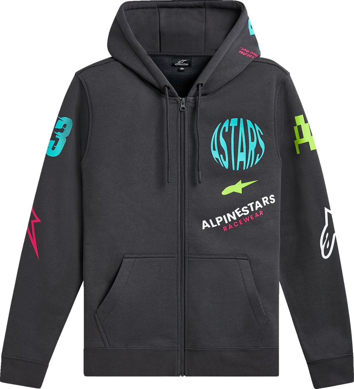 ALPINESTARS (CASUALS) HOODIE ZIP VARIEGATE GUNMETAL 1215-53200-190-M