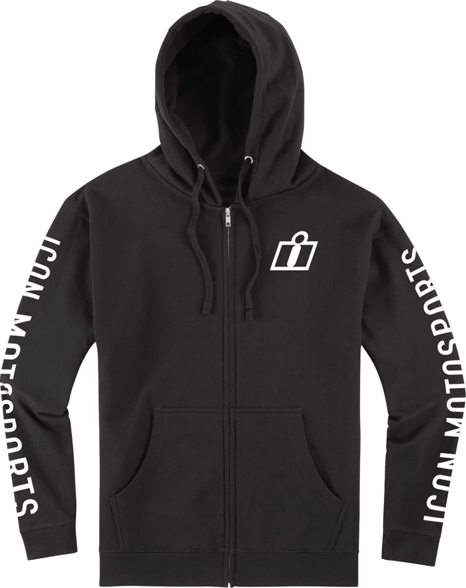 ICON HOODIE ZIP CLASICON BLK L 3050-7461