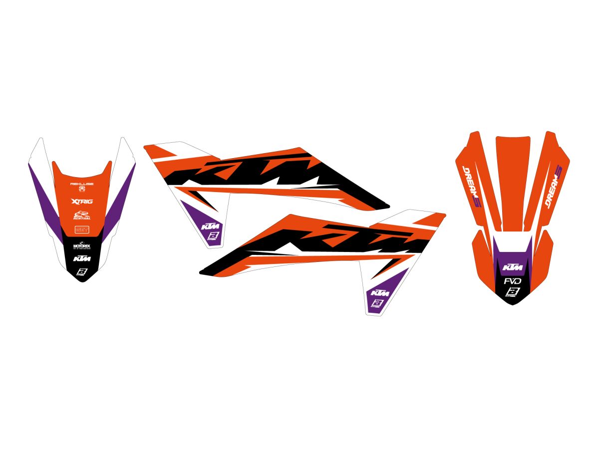 BLACKBIRD RACING GRAPHIC KIT DREAM 5 KTM SX65 2 2550AB