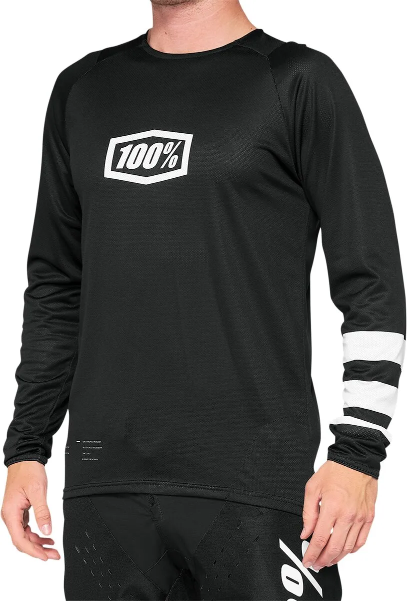 100% MTB JRSY LS R-CORE BK/WH S 40005-00010